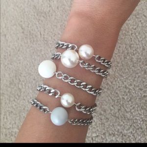 Swarovski Crystal Based Pearl Chain Bracelets